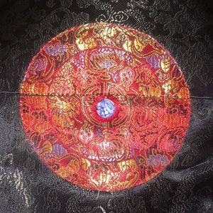 NEW Black silk cross body bag in Chinese pattern